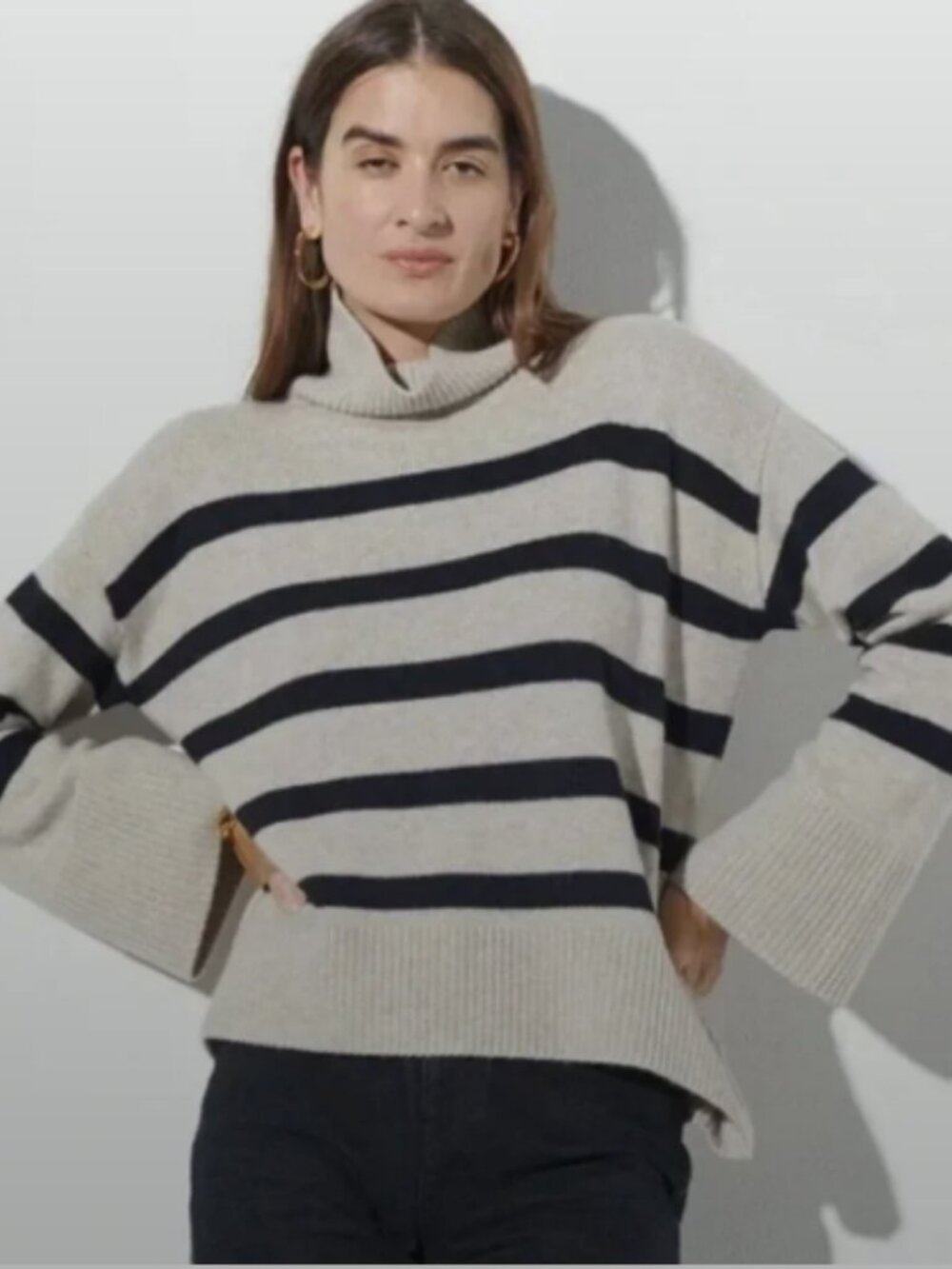 The Reset R Label Striped Wool Cashmere Blend Sweater; Size XL